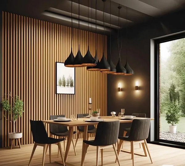 acoustic wood slat wall panel office installation