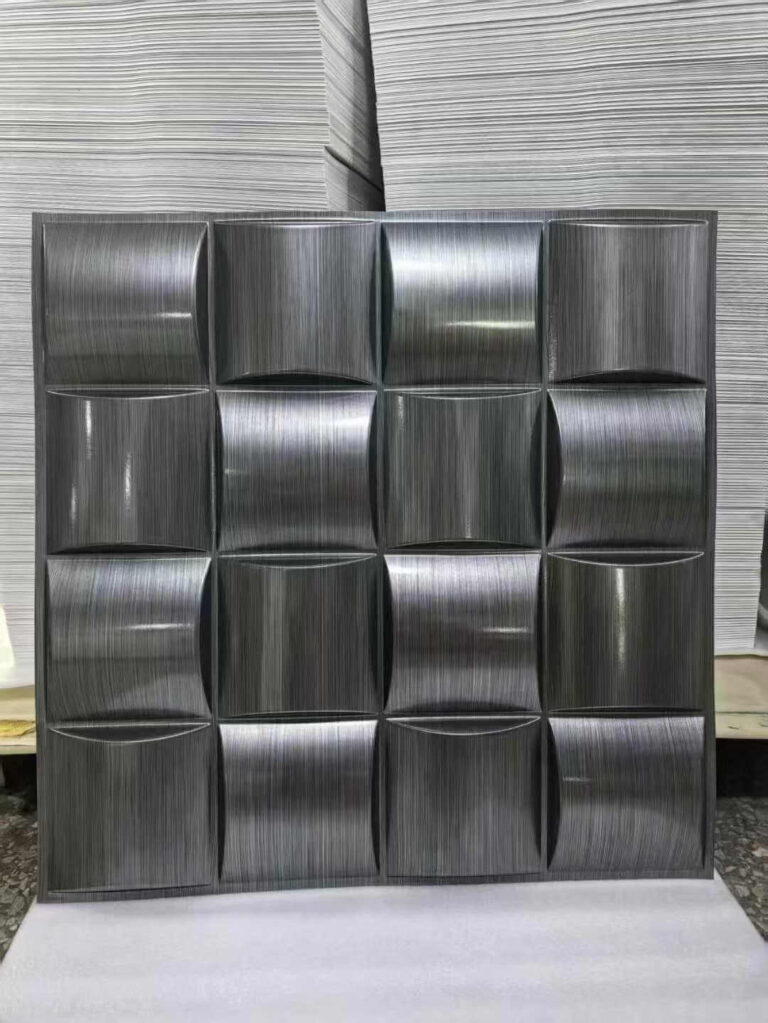 a metal colored wall panel