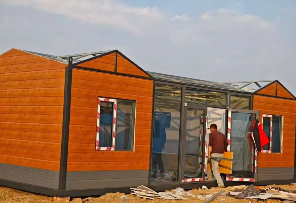 Exterior wall sandwich panels for rural house renovation