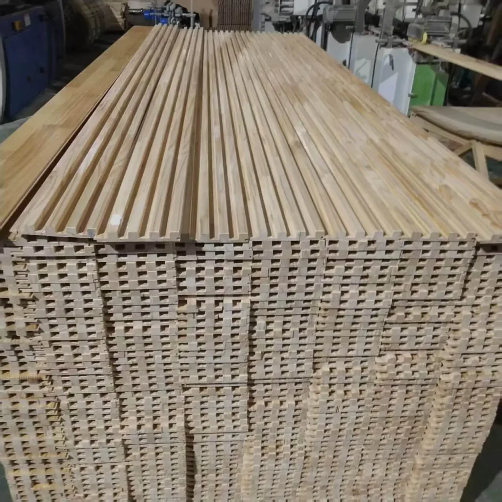 pine wood slat wall panel raw material