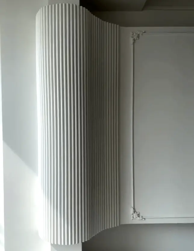 home-curved wall cladding with tambour panels