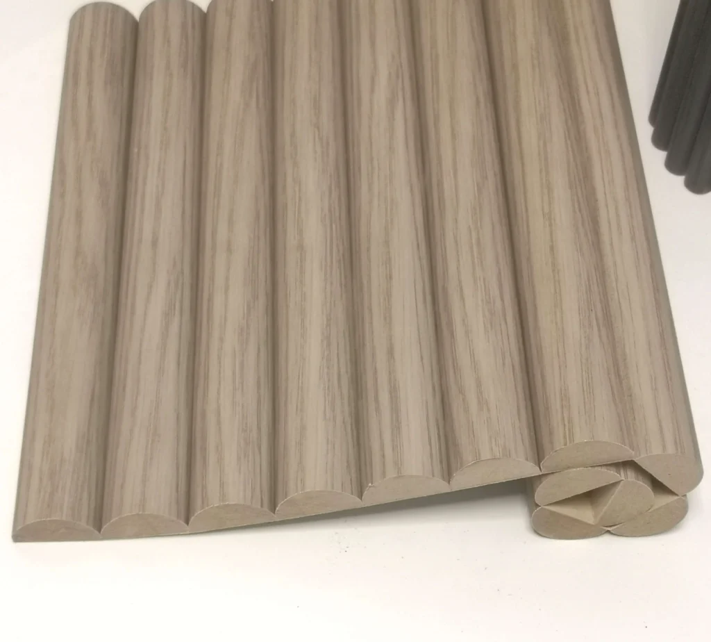 Flexible MDF tambour panels with PVC foil