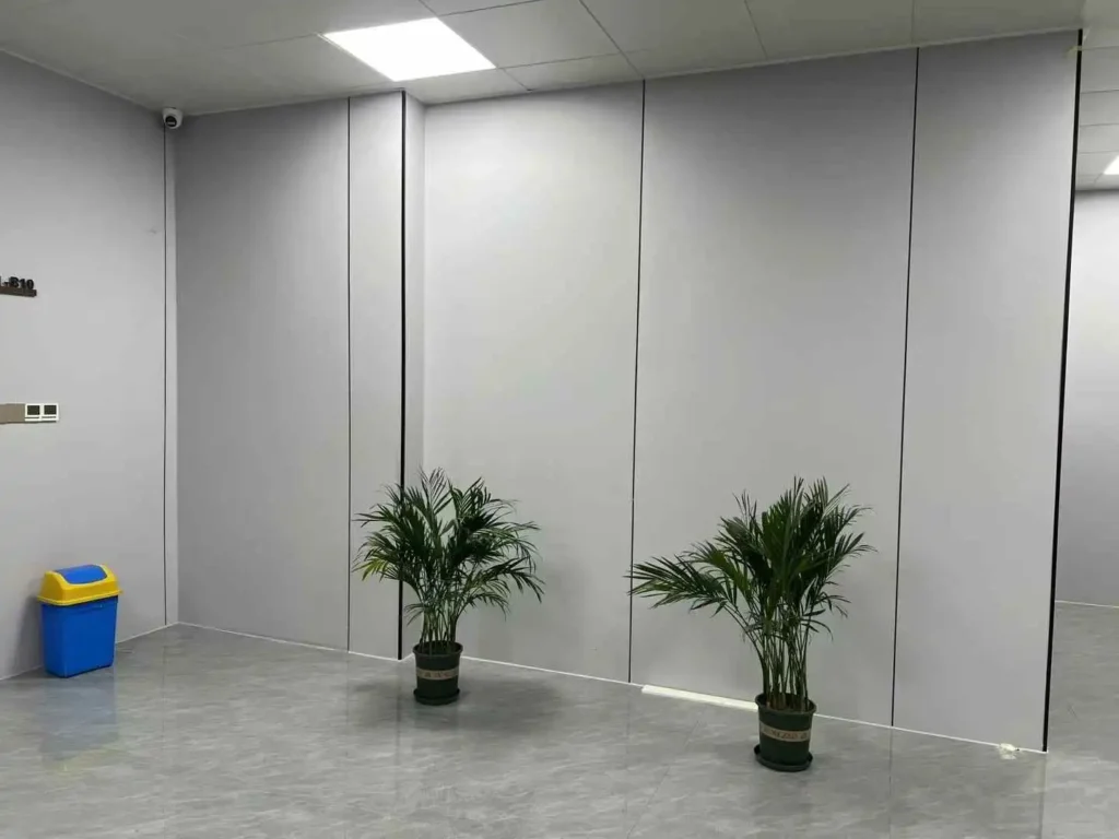 Modern office interior decorated with bamboo charcoal wall panels