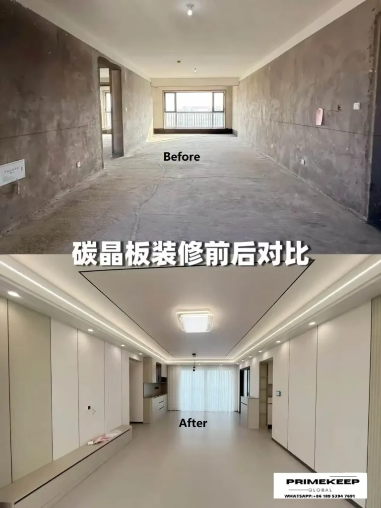 bamboo charcoal veneer sheets for living room wall decoration before and after-primekeepglobal