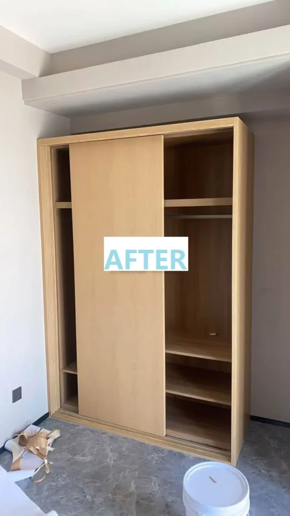 after of hotel furniture renovation with PVC film