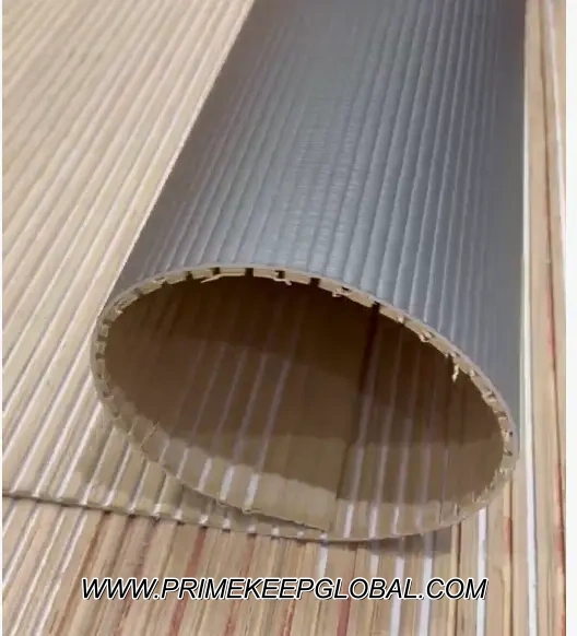 Flexible solid wood panel column wrap for interior design