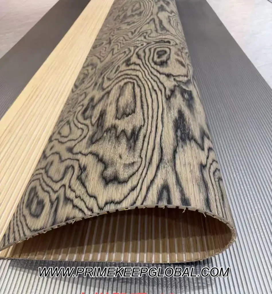 Solid wood flexible panel natural wood grain detail